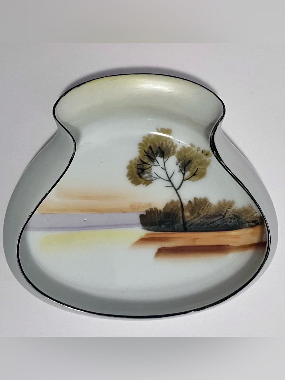 1930s MEITO NAPPY BOWL / Hand Painted TRINKET DISH / Japanese Porcelain / RARE
